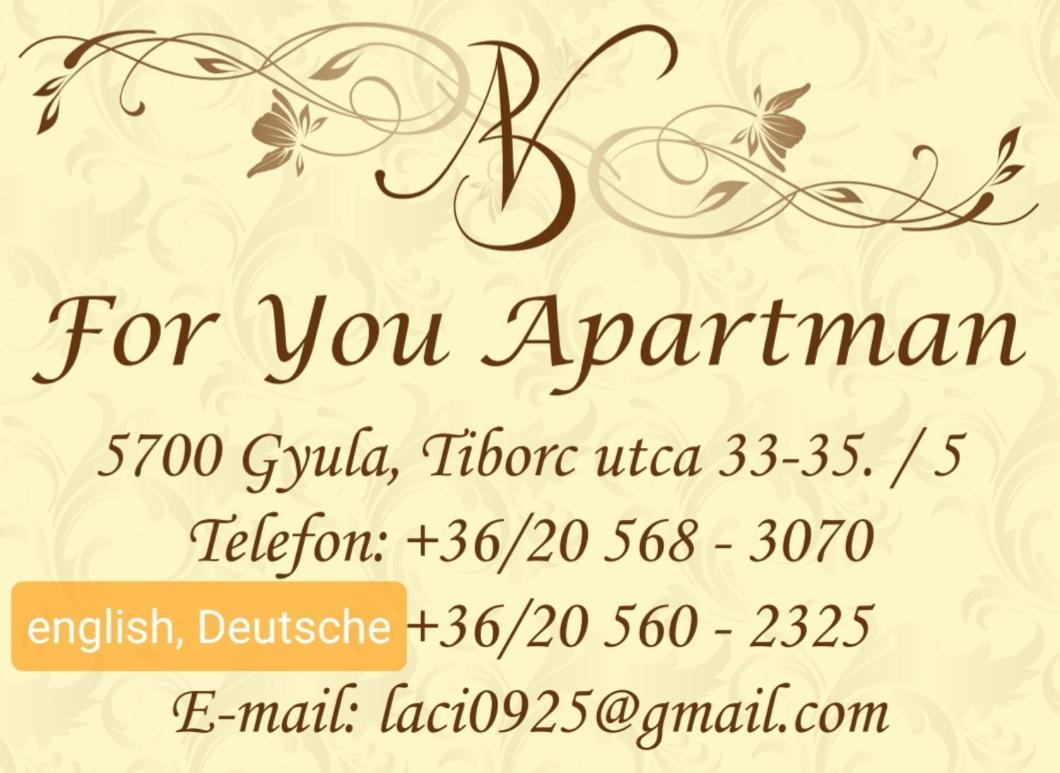 For You Apartman Гюла Екстериор снимка